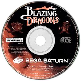 Artwork on the Disc for Blazing Dragons on the Sega Saturn.