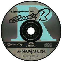 Artwork on the Disc for Code R on the Sega Saturn.