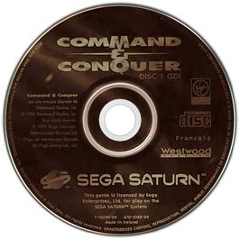 Artwork on the Disc for Command & Conquer on the Sega Saturn.