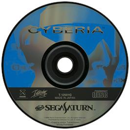 Artwork on the Disc for Cyberia on the Sega Saturn.