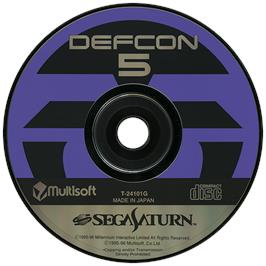 Artwork on the Disc for Defcon 5 on the Sega Saturn.