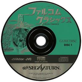 Artwork on the Disc for Falcom Classics on the Sega Saturn.