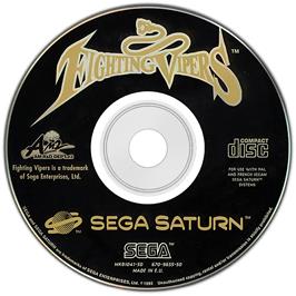 Artwork on the Disc for Fighting Vipers on the Sega Saturn.