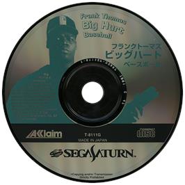 Artwork on the Disc for Frank Thomas Big Hurt Baseball on the Sega Saturn.