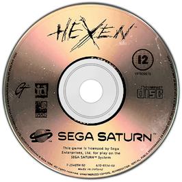 Artwork on the Disc for Hexen on the Sega Saturn.