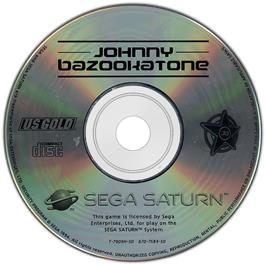 Artwork on the Disc for Johnny Bazookatone on the Sega Saturn.