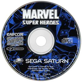 Artwork on the Disc for Marvel Super Heroes on the Sega Saturn.