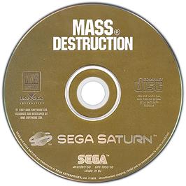 Artwork on the Disc for Mass Destruction on the Sega Saturn.