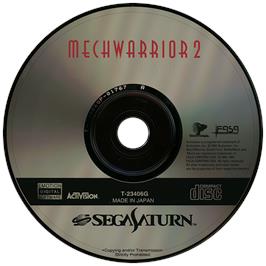 Artwork on the Disc for MechWarrior 2: 31st Century Combat on the Sega Saturn.