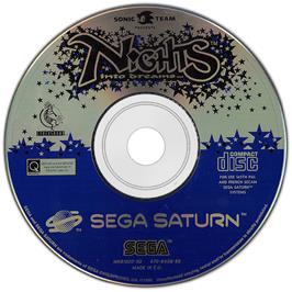Artwork on the Disc for NiGHTS into Dreams... on the Sega Saturn.