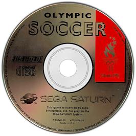 Artwork on the Disc for Olympic Soccer on the Sega Saturn.