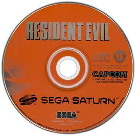 Artwork on the Disc for Resident Evil on the Sega Saturn.