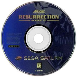 Artwork on the Disc for Resurrection: Rise 2 on the Sega Saturn.