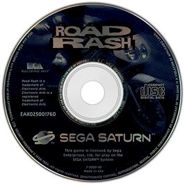 Artwork on the Disc for Road Rash on the Sega Saturn.