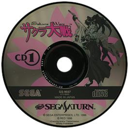 Artwork on the Disc for Sakura Taisen on the Sega Saturn.