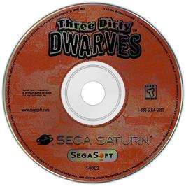 Artwork on the Disc for Three Dirty Dwarves on the Sega Saturn.