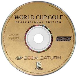 Artwork on the Disc for World Cup Golf: Professional Edition on the Sega Saturn.