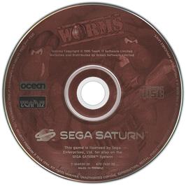 Artwork on the Disc for Worms on the Sega Saturn.