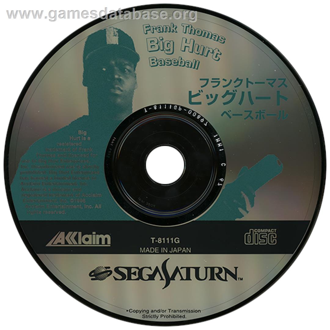 Frank Thomas Big Hurt Baseball - Sega Saturn - Artwork - Disc