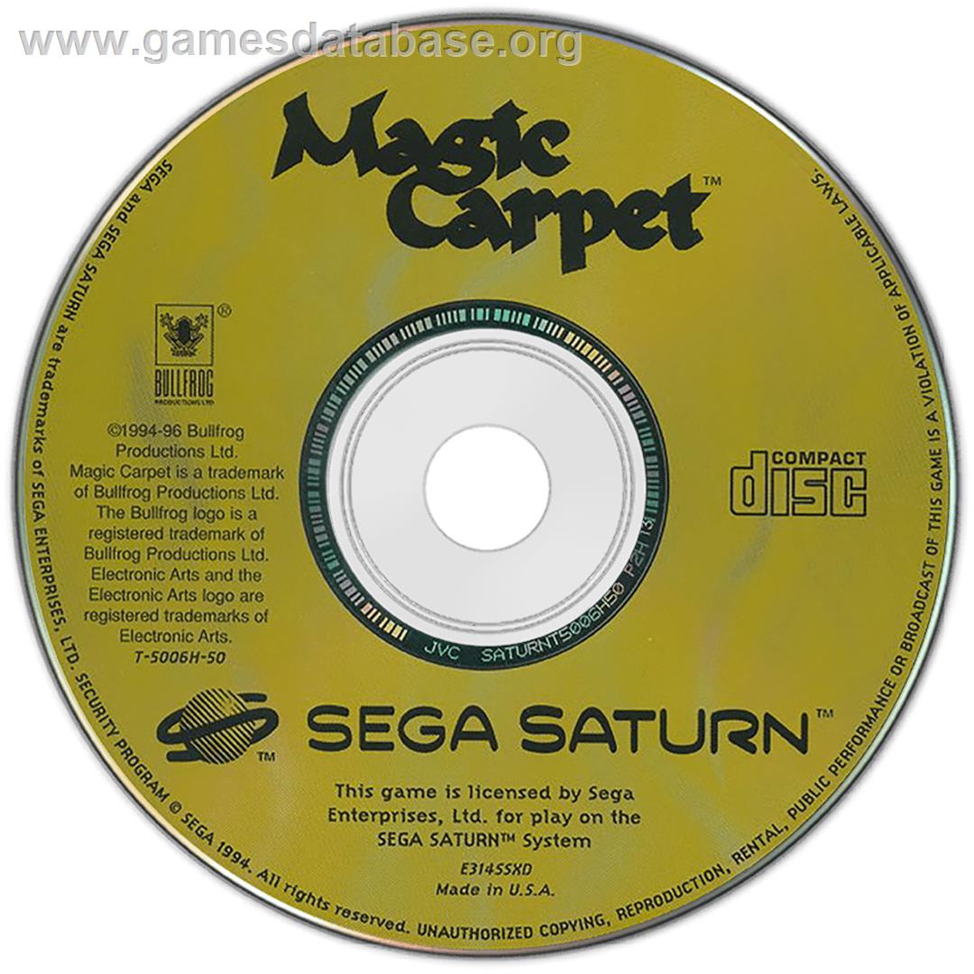 Magic Carpet - Sega Saturn - Artwork - Disc