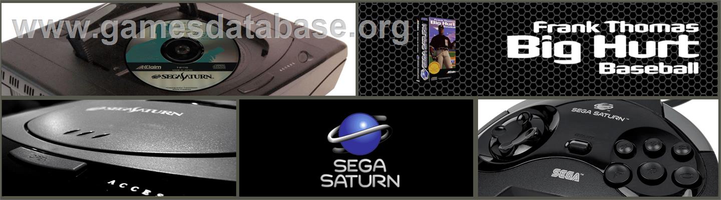 Frank Thomas Big Hurt Baseball - Sega Saturn - Artwork - Marquee