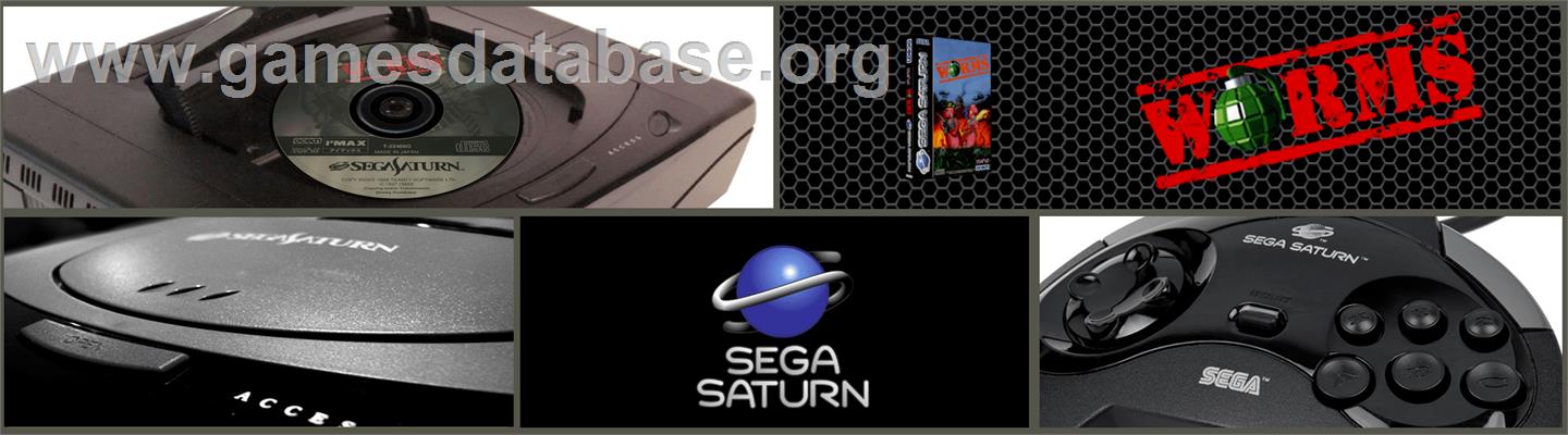 Worms - Sega Saturn - Artwork - Marquee