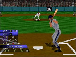 In game image of 3D Baseball on the Sega Saturn.
