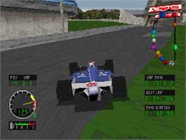 In game image of Andretti Racing on the Sega Saturn.