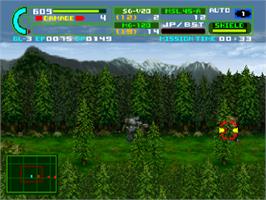 In game image of Assault Suit Leynos 2 on the Sega Saturn.