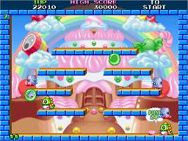 In game image of Bubble Symphony on the Sega Saturn.