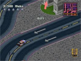 In game image of Crime Wave on the Sega Saturn.