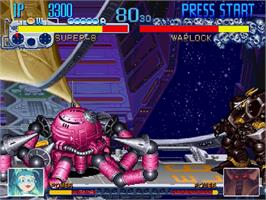 In game image of Cyberbots: Full Metal Madness on the Sega Saturn.