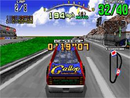 In game image of Daytona USA on the Sega Saturn.