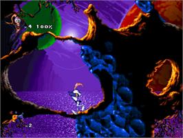 In game image of Earthworm Jim 2: Beta on the Sega Saturn.