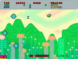 In game image of Fantasy Zone on the Sega Saturn.