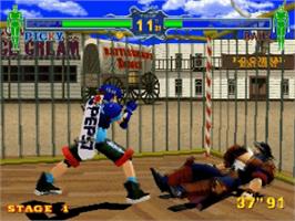 In game image of Fighting Vipers on the Sega Saturn.