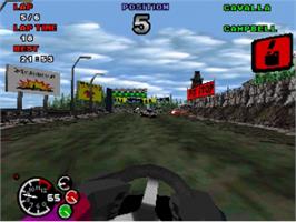 In game image of Formula Karts: Special Edition on the Sega Saturn.