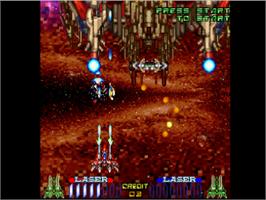 In game image of Galactic Attack on the Sega Saturn.