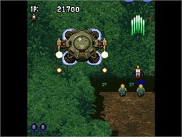 In game image of Gunbird on the Sega Saturn.