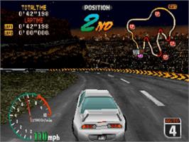 In game image of High Velocity: Mountain Racing Challenge on the Sega Saturn.