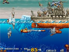 In game image of In The Hunt on the Sega Saturn.