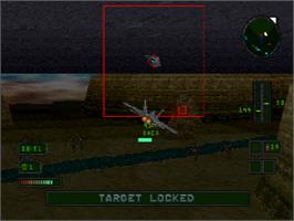 In game image of Independence Day: The Game on the Sega Saturn.