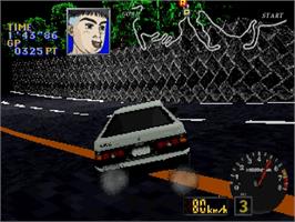 In game image of Initial D on the Sega Saturn.