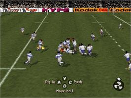 In game image of Jonah Lomu Rugby on the Sega Saturn.