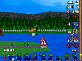 In game image of Lemmings 3D on the Sega Saturn.