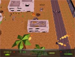 In game image of Mass Destruction on the Sega Saturn.
