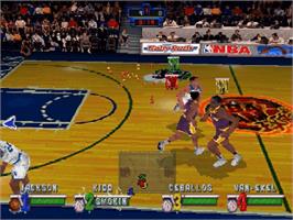 In game image of NBA Jam Extreme on the Sega Saturn.