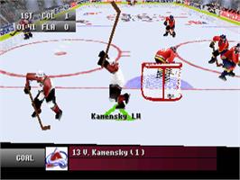 In game image of NHL '97 on the Sega Saturn.