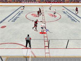 In game image of NHL All-Star Hockey on the Sega Saturn.