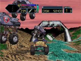 In game image of Off-World Interceptor Extreme on the Sega Saturn.